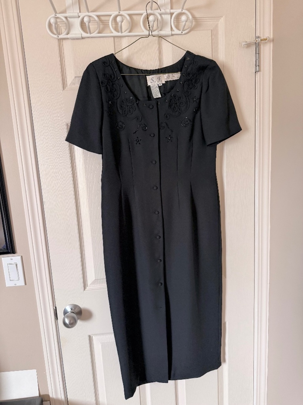 S.F Button Front Dress – Black – Women’s Size 8